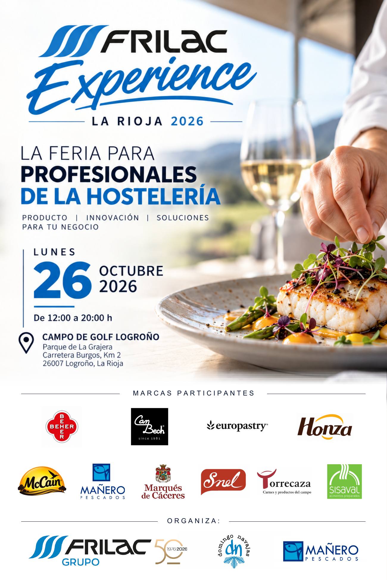 Cartel Frilac Experience La Rioja 2026 — lunes 26 de octubre, Campo de Golf Logroño